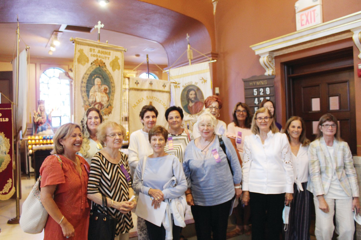 Members of the St. Anne Sodality at Our Lady of Grace Church, Johnston, gather at St. Mary Church in Cranston. Our Lady of Grace will host the next Mass for God the Father of All Mankind, observed each year on the Sunday closest to August 7.
